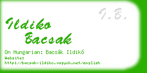 ildiko bacsak business card
