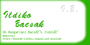 ildiko bacsak business card
